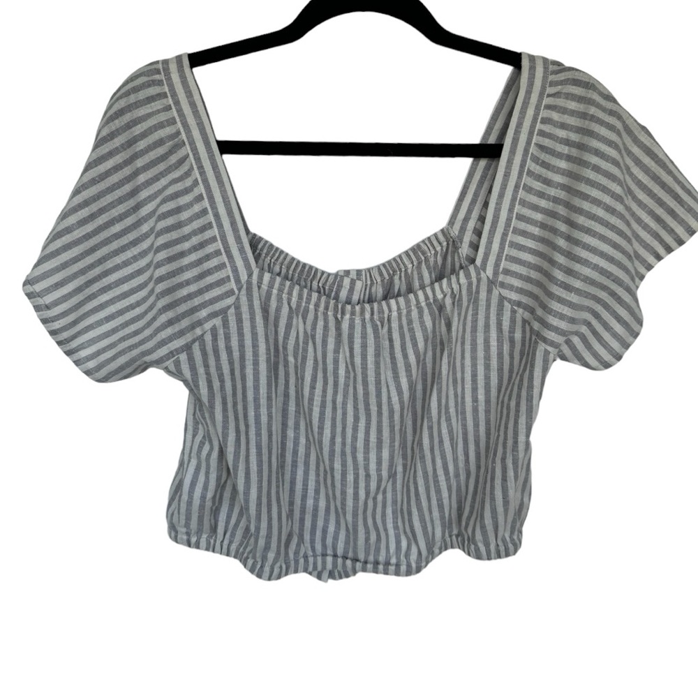 Madewell Flutter-Sleeve Cotton Button-Front Crop … - image 4